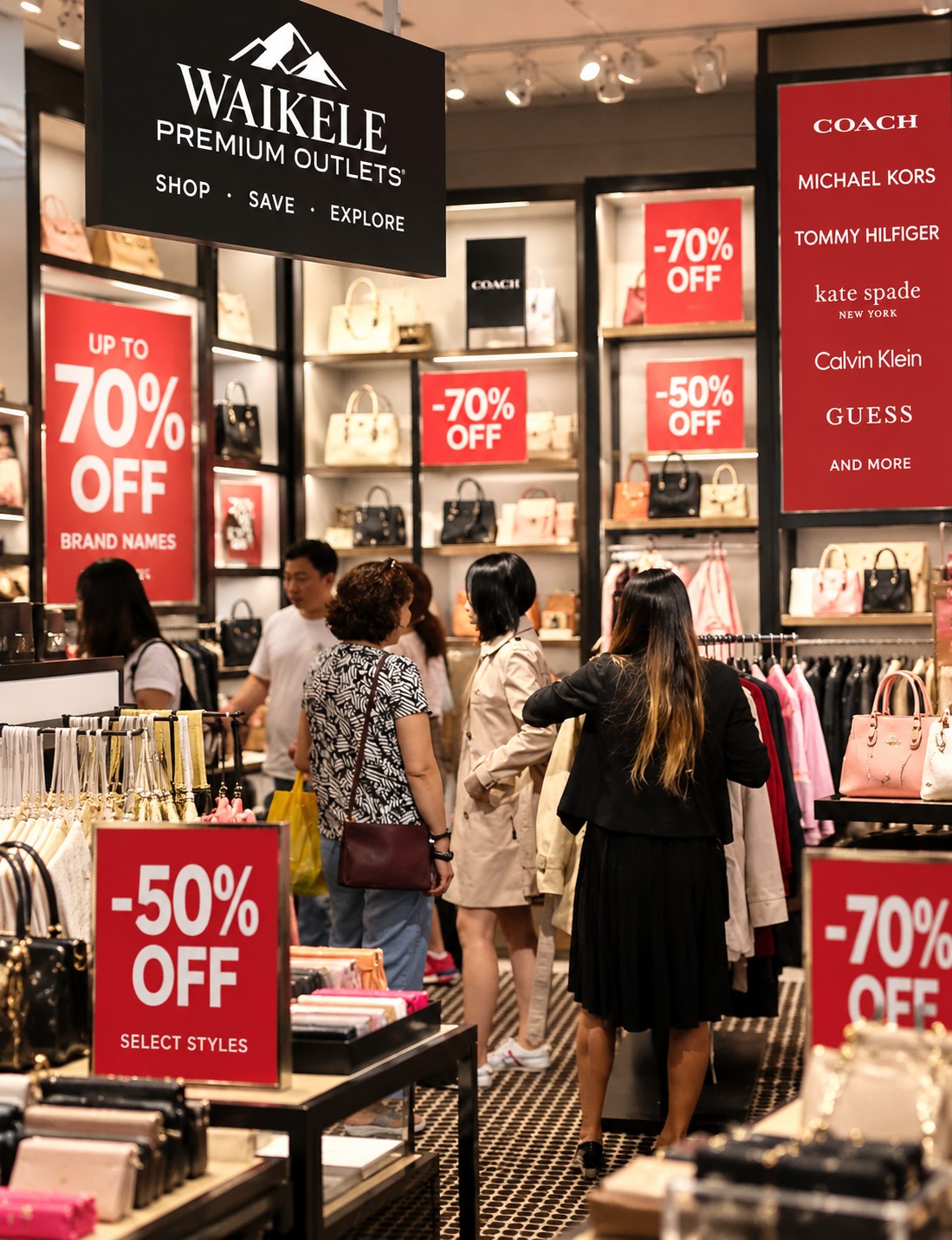 Waikele Outlets Shuttle from Waikiki for round trip shopping transportation
