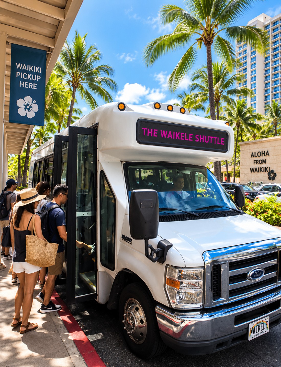 Waikele Outlets Shuttle from Waikiki for round trip shopping transportation